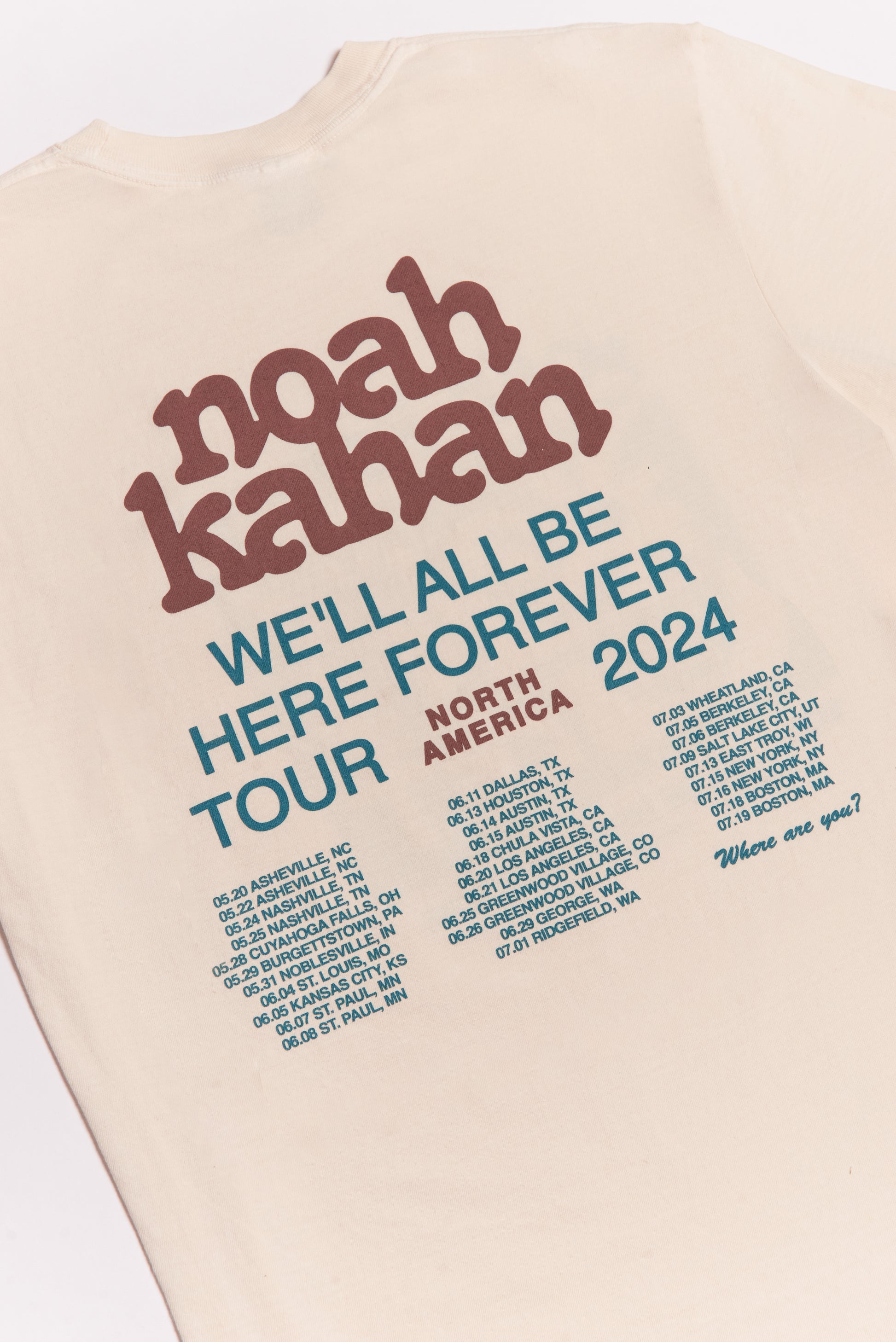 2024 We'll All Be Here Forever Tour Tee Back Detail