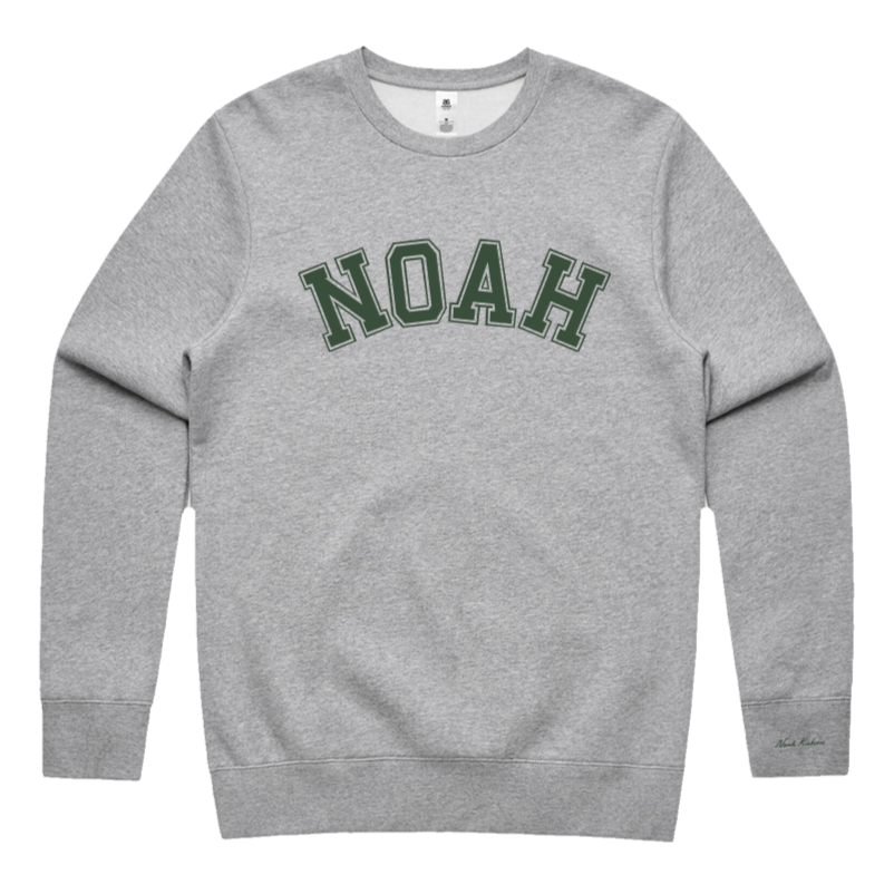 Gray Crewneck with Noah in green lettering
